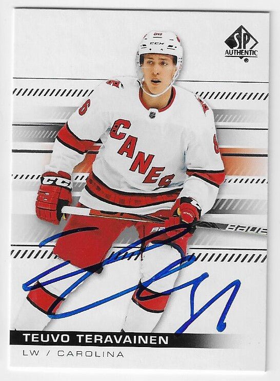 Teuvo Teravainen Signed 2019-20 SP Authentic Hockey Card - Carolina Hurricanes