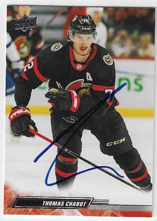 Thomas Chabot Signed 2022-23 Upper Deck Hockey Card - Ottawa Senators