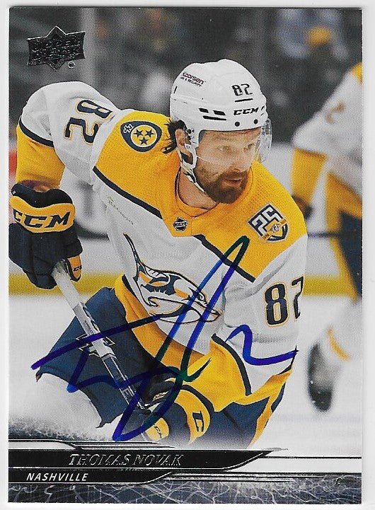 Thomas Novak Signed 2024-25 Upper Deck Hockey Card - Nashville Predators