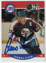 Thomas Steen Signed 1990-91 Pro Set Hockey Card - Winnipeg Jets