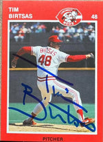 Tim Birtsas Signed 1989 Kahn's Baseball Card - Cincinnati Reds