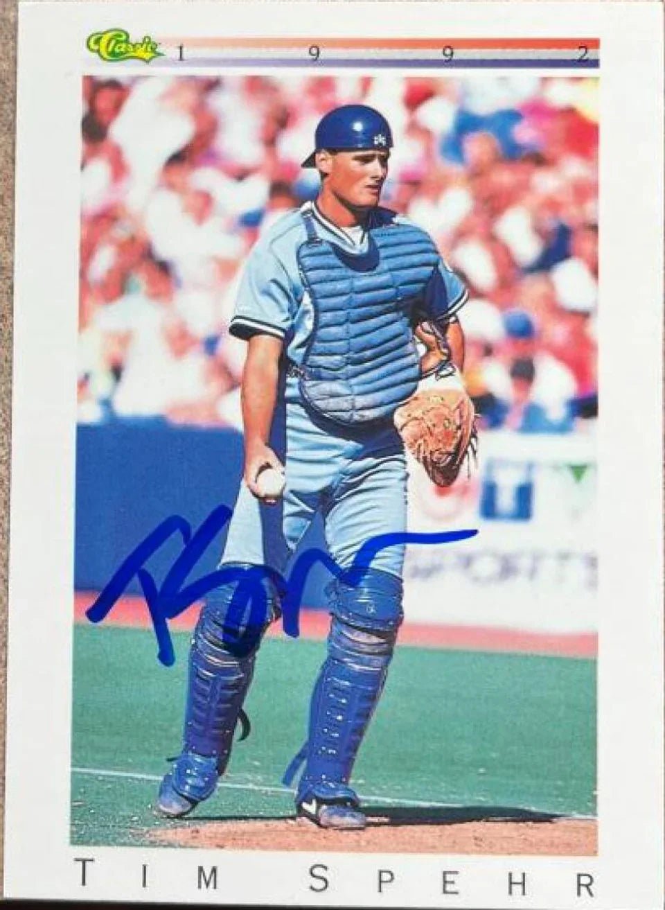 Tim Spehr Signed 1992 Classic Baseball Card - Kansas City Royals