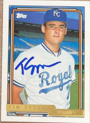 Tim Spehr Signed 1992 Topps Gold Baseball Card - Kansas City Royals
