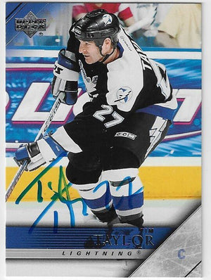 Tim Taylor Signed 2005-06 Upper Deck Hockey Card - Tampa Bay Lightning