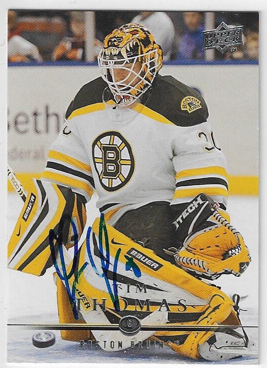 Tim Thomas Signed 2008-09 Upper Deck Hockey Card - Boston Bruins