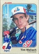 Tim Wallach Signed 1983 Fleer Baseball Card - Montreal Expos