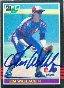 Tim Wallach Signed 1985 Leaf Baseball Card - Montreal Expos - PastPros