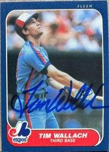 Tim Wallach Signed 1986 Fleer Baseball Card - Montreal Expos