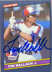Tim Wallach Signed 1986 Leaf Baseball Card - Montreal Expos - PastPros