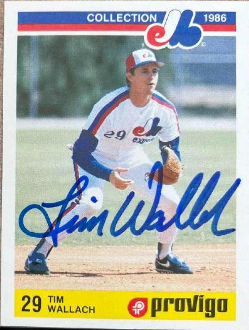 Tim Wallach Signed 1986 Provigo Baseball Card - Montreal Expos