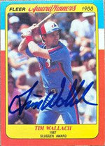 Tim Wallach Signed 1988 Fleer Award Winners Baseball Card - Montreal Expos - PastPros