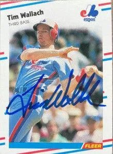 Tim Wallach Signed 1988 Fleer Baseball Card - Montreal Expos
