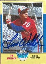 Tim Wallach Signed 1988 Fleer Baseball MVPs Baseball Card - Montreal Expos