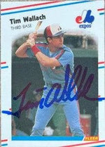 Tim Wallach Signed 1988 Fleer Classic Miniatures Baseball Card - Montreal Expos