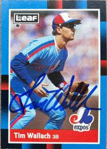 Tim Wallach Signed 1988 Leaf Baseball Card - Montreal Expos #193 - PastPros