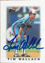 Tim Wallach Signed 1988 Topps Leaders Mini Baseball Card - Montreal Expos