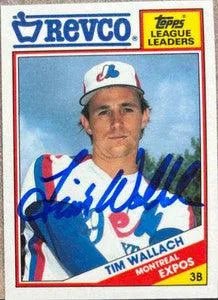Tim Wallach Signed 1988 Topps Revco League Leaders Baseball Card - Montreal Expos