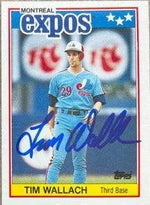 Tim Wallach Signed 1988 Topps UK Minis Baseball Card - Montreal Expos