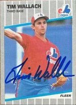 Tim Wallach Signed 1989 Fleer Baseball Card - Montreal Expos