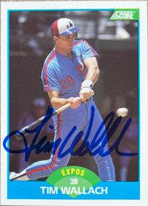 Tim Wallach Signed 1989 Score Baseball Card - Montreal Expos - PastPros