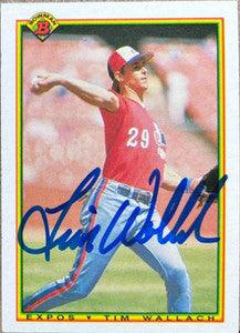 Tim Wallach Signed 1990 Bowman Baseball Card - Montreal Expos - PastPros