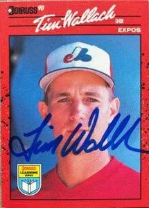 Tim Wallach Signed 1990 Donruss Learning Series Baseball Card - Montreal Expos