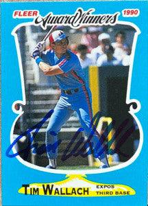 Tim Wallach Signed 1990 Fleer Award Winners Baseball Card - Montreal Expos - PastPros