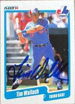 Tim Wallach Signed 1990 Fleer Baseball Card - Montreal Expos