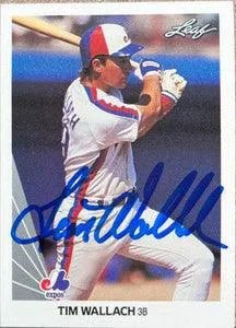 Tim Wallach Signed 1990 Leaf Baseball Card - Montreal Expos