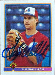 Tim Wallach Signed 1991 Bowman Baseball Card - Montreal Expos - PastPros