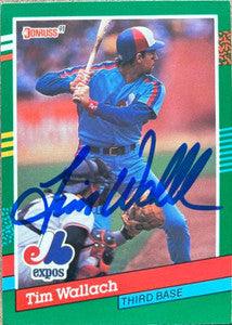 Tim Wallach Signed 1991 Donruss Baseball Card - Montreal Expos - PastPros