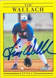 Tim Wallach Signed 1991 Fleer Baseball Card - Montreal Expos