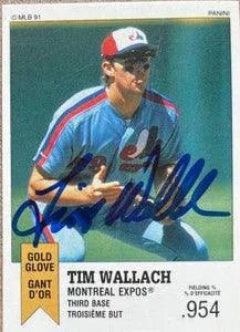 Tim Wallach Signed 1991 Panini Canadian Top 15 Baseball Sticker - Montreal Expos