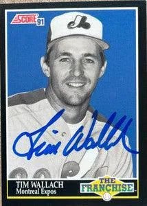 Tim Wallach Signed 1991 Score The Franchise Baseball Card - Montreal Expos