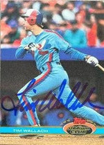 Tim Wallach Signed 1991 Stadium Club Baseball Card - Montreal Expos