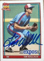 Tim Wallach Signed 1991 Topps Baseball Card - Montreal Expos