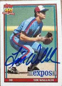 Tim Wallach Signed 1991 Topps Baseball Card - Montreal Expos - PastPros