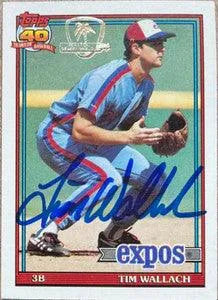 Tim Wallach Signed 1991 Topps Desert Shield Baseball Card - Montreal Expos - PastPros