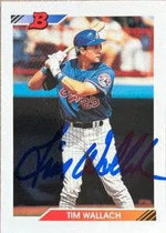 Tim Wallach Signed 1992 Bowman Baseball Card - Montreal Expos #372