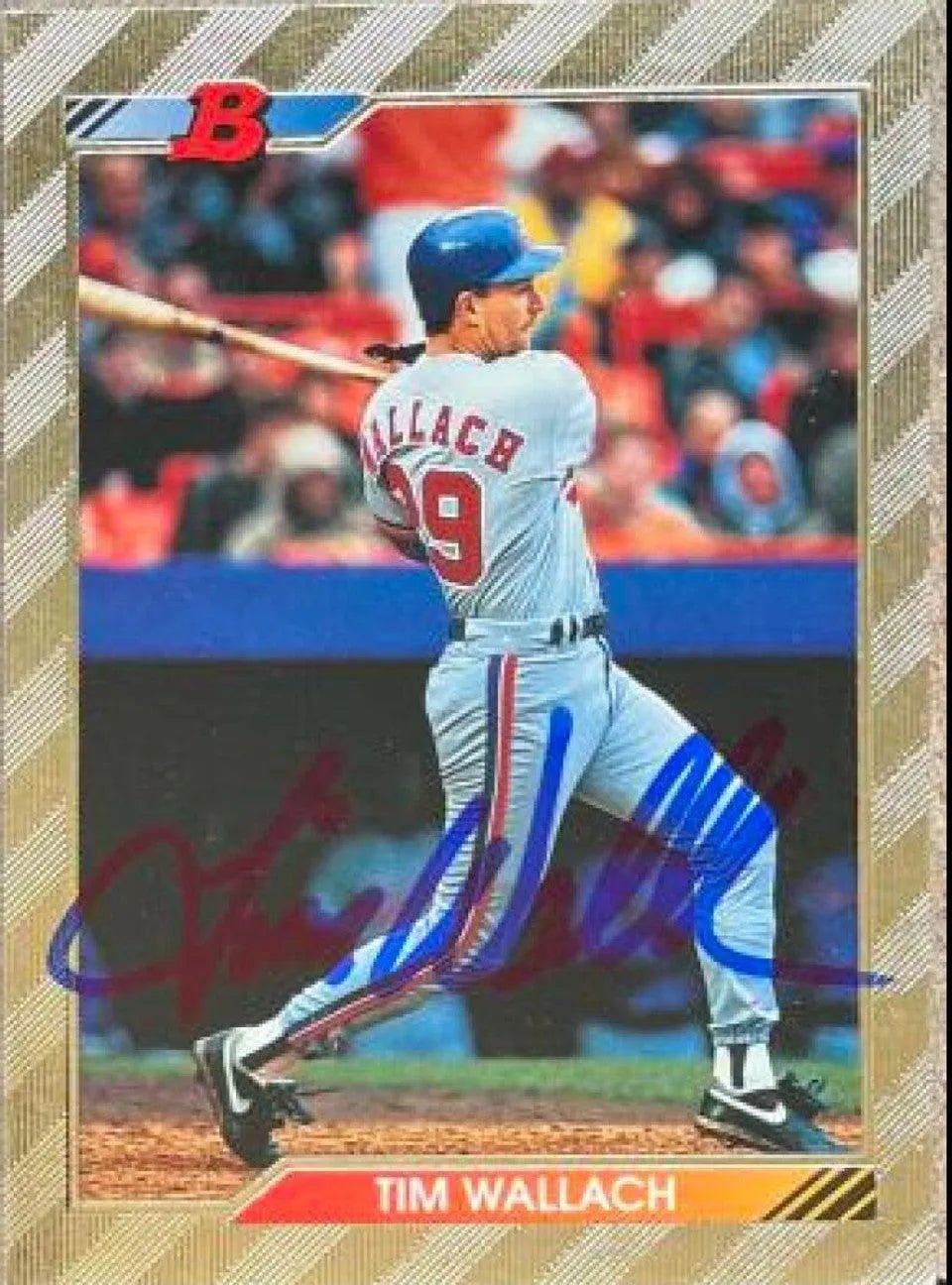 Tim Wallach Signed 1992 Bowman Baseball Card - Montreal Expos #557