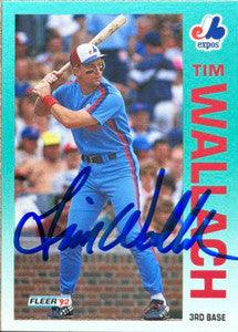 Tim Wallach Signed 1992 Fleer Baseball Card - Montreal Expos - PastPros