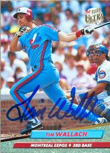 Tim Wallach Signed 1992 Fleer Ultra Baseball Card - Montreal Expos - PastPros