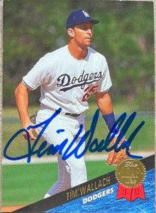 Tim Wallach Signed 1993 Leaf Baseball Card - Los Angeles Dodgers - PastPros