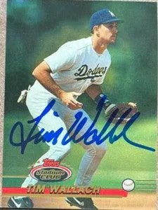 Tim Wallach Signed 1993 Stadium Club Baseball Card - Los Angeles Dodgers
