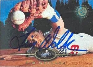 Tim Wallach Signed 1995 Stadium Club Baseball Card - Los Angeles Dodgers