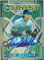 Tim Wallach Signed 1995 Topps Finest Baseball Card - Los Angeles Dodgers