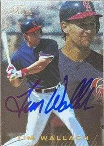 Tim Wallach Signed 1996 Flair Gold Baseball Card - California Angels