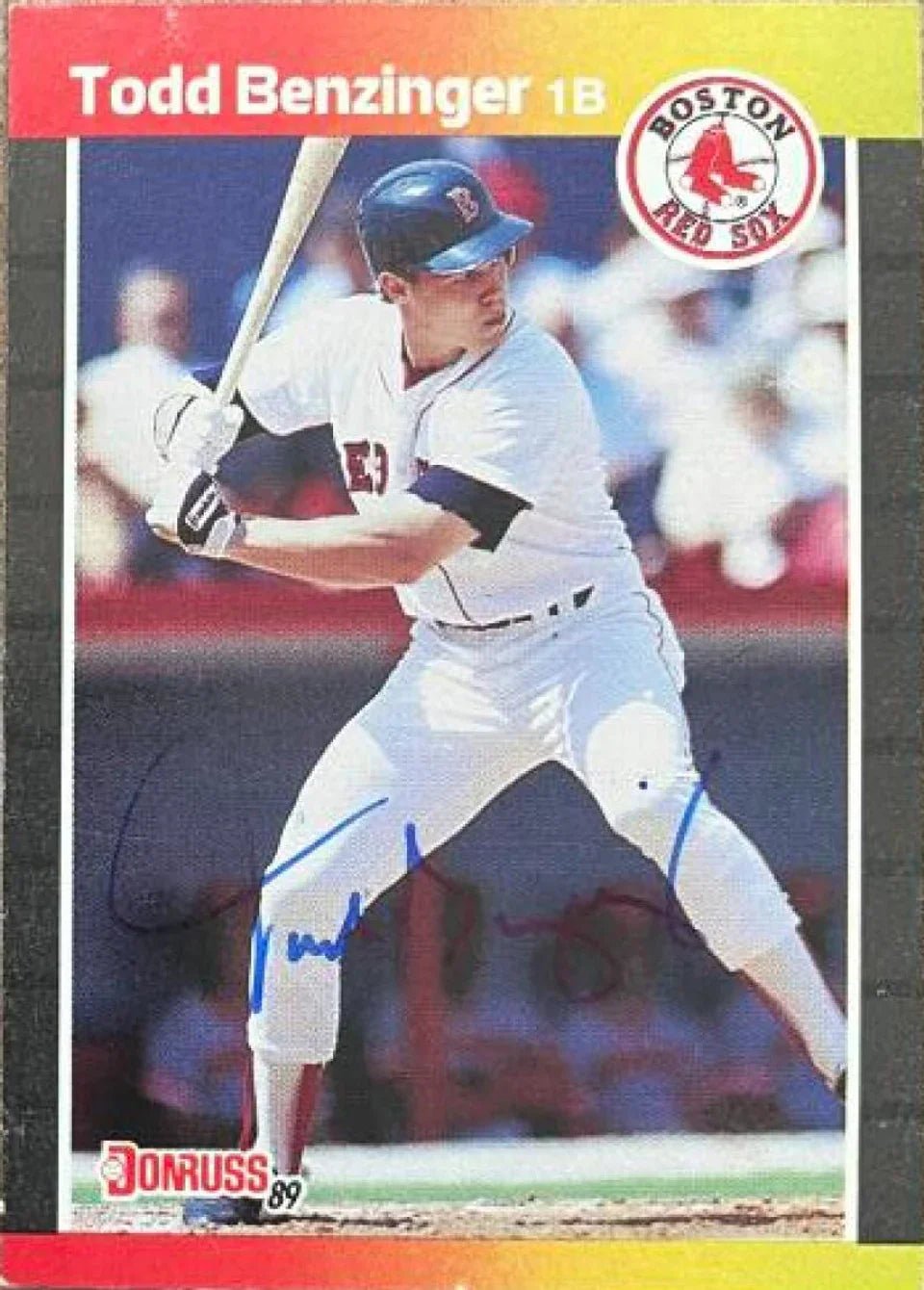 Todd Benzinger Signed 1989 Donruss Baseball Card - Boston Red Sox