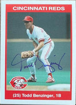 Todd Benzinger Signed 1990 Kahn's Baseball Card - Cincinnati Reds