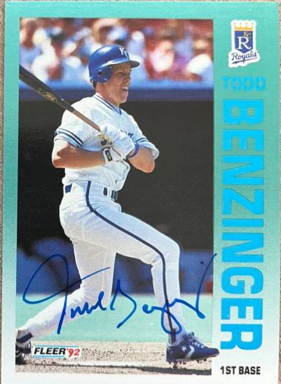 Todd Benzinger Signed 1992 Fleer Baseball Card - Kansas City Royals